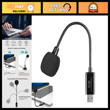 USB Mini Microphone with Gooseneck Sound Card for PC/Mac - Plug Play, Ideal