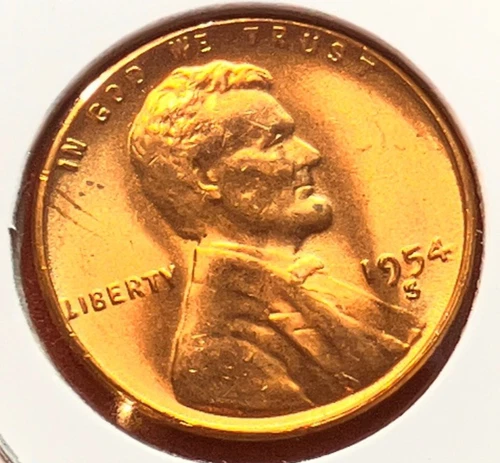 1954-S Lincoln Wheat Cent Penny GEM RED BU From an Original Bank Roll