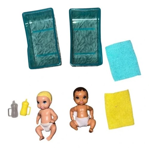 Barbie Baby Doctor Careers Playset 14 Pieces Scrubs Bottles Exam Table Chart EUC - Picture 3 of 4