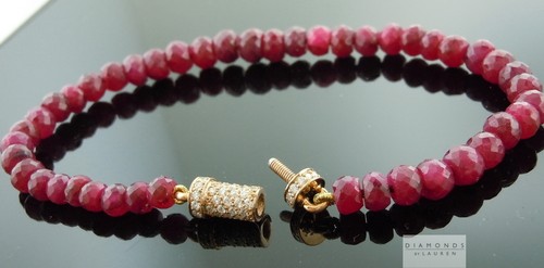 .54ctw E-F VS Round Brilliant Diamond and Ruby Bracelet R6816 Diamonds by Lauren - Picture 5 of 8
