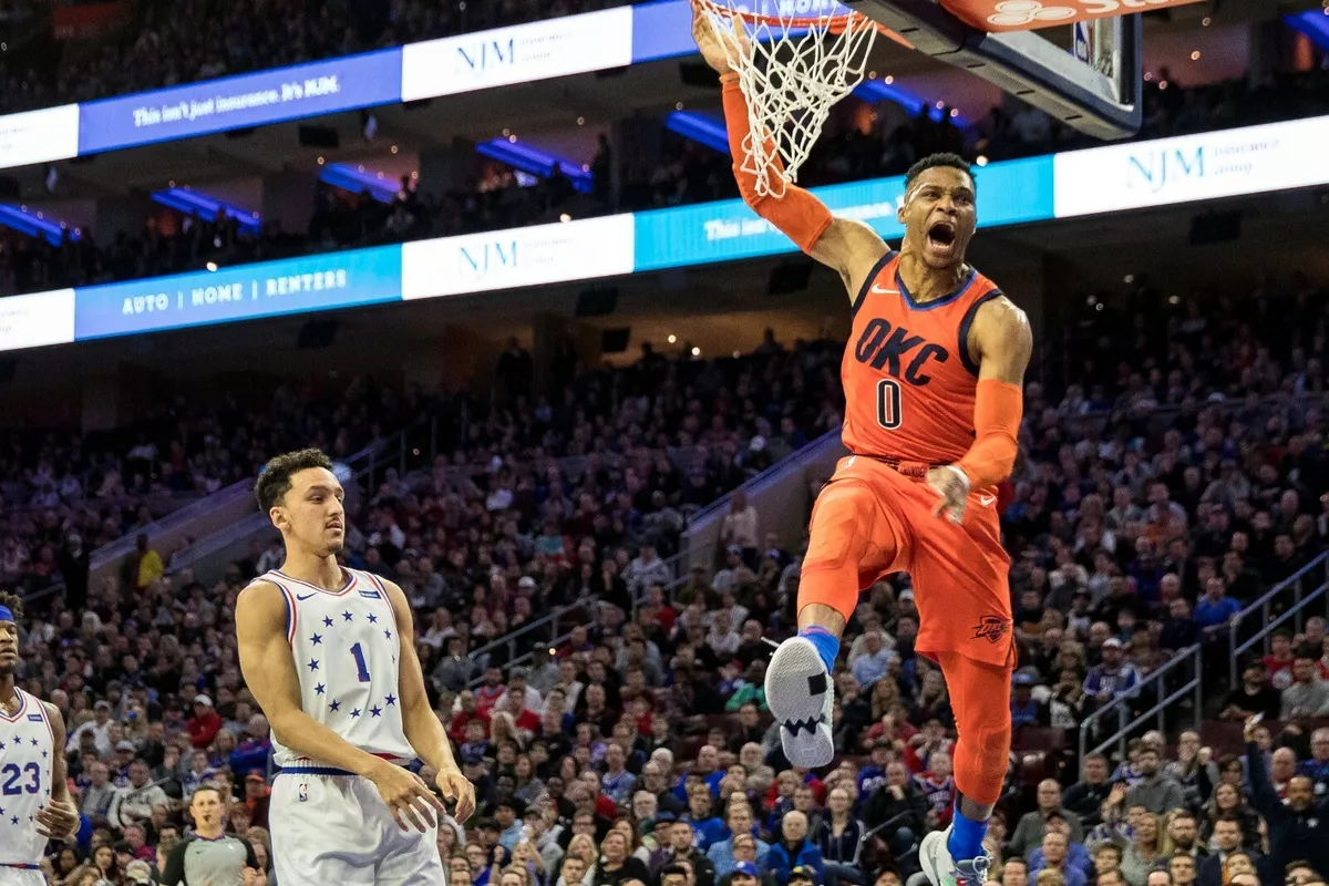 Westbrook orange jersey top
