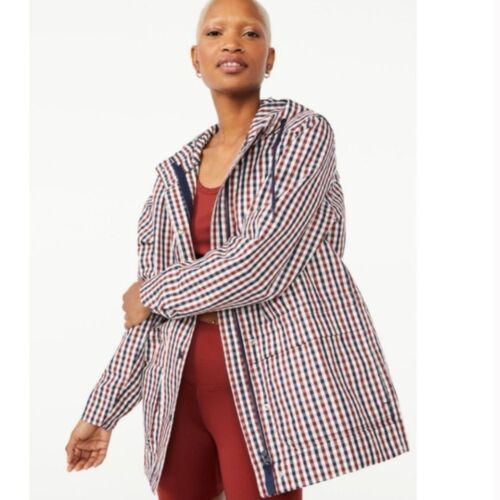Chaqueta Anorak Montaje Libre Con Capucha Botón a Cuadros Cremallera a Presión Talla Mediana Cordón. - Imagen 2 de 16