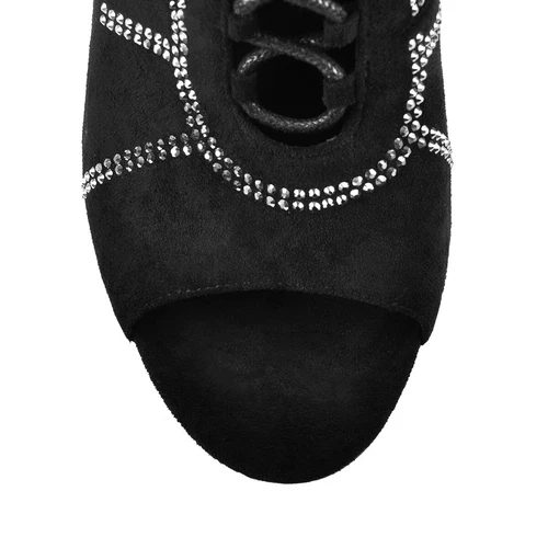 Neu Damen-Stiefeletten Gladiator zehenfrei Schnürung Stiletto hoher Absatz Clubschuhe - Bild 34 von 46