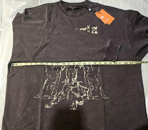 YoungLA For All The Dogs T Manica Lunga Uomo TG XL Marrone Nuovo con etichette Streetware Urban - Foto 9 di 12