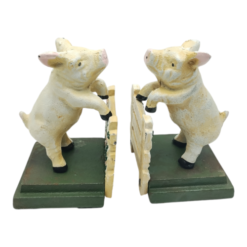 Pig On A Fence Metal, set fermalibri stile country pig vintage - Foto 3 di 10