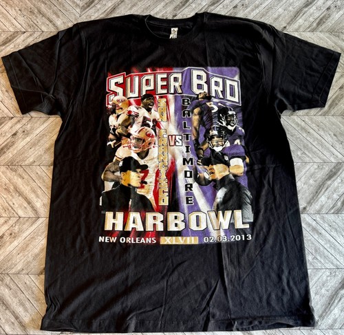 NFL Super Bowl XLVII T-Shirt Mens L Black Football Outdoor Sports Logo Outdoor - Bild 1 von 5