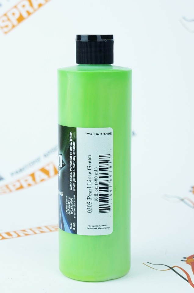 Createx Wicked Colors W305 Pearl Lime Green 16oz. waterbased airbrush