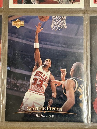 Lote de 10 tarjetas de baloncesto Scottie Pippen Topps Fleer cubierta superior de colección - Imagen 9 de 13