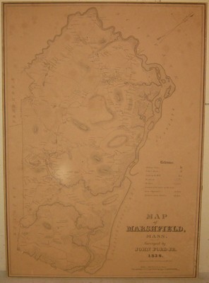 Map Of Marshfield Ma Antique 1838 John Ford 'Map Of Marshfield Massachusetts' - First Map Of The  Town | Ebay