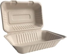 Better Earth BE-FC96EB, 9” x 6” Takeout Container, Bamboo Fiber, Hinged