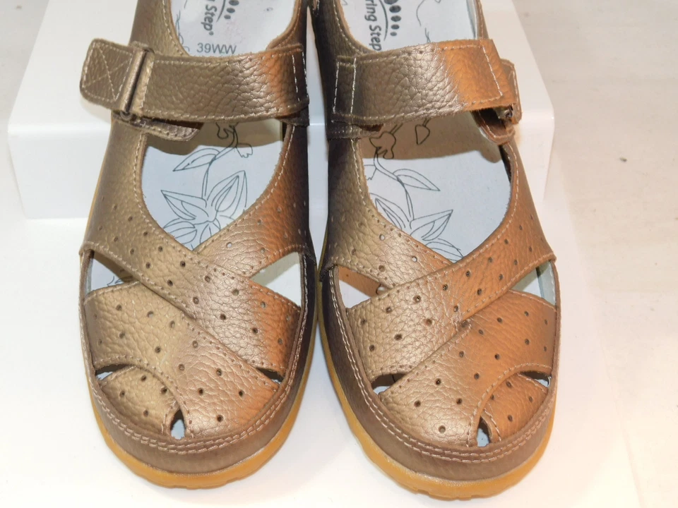 SPRING STEP Streetwise Bronzo Pelle Mary Jane Scarpe USA Taglie 39WW - Immagine 4 di 4