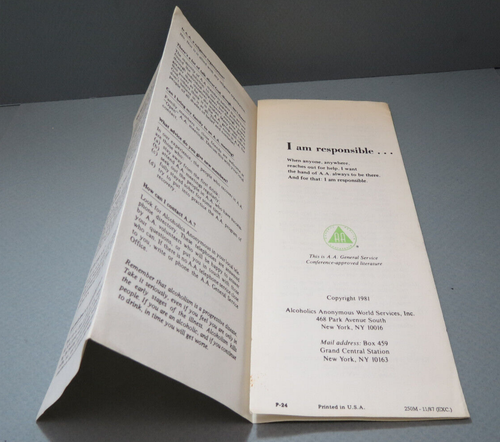 Vintage A.A. Pamphlet A Newcome Asks..1981 Brochure Style Lime Green Background - Picture 4 of 5