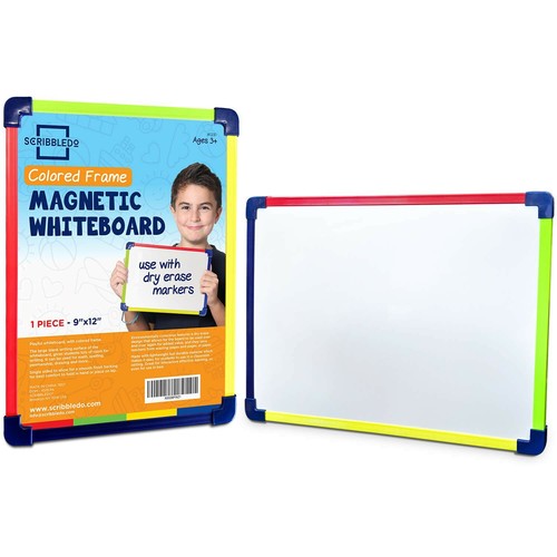Scribbledo Colored Frame Magnetic Dry Erase White Board 9" X 12" Whiteboard