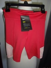 NWT NIKE GIRL'S TRAINING BIKE SHORTS RED