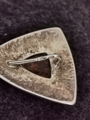 Schöner Vintage Anhänger Dreieck mit Bernstein Marke KK 925 er Sterlingsilber - Bild 4 von 6