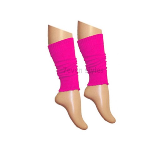 LEG WARMERS 80S DANCE FANCY DRESS RAVE GIRLS LADIES NEON COLOURS BALLET TUTU - Picture 18 of 40