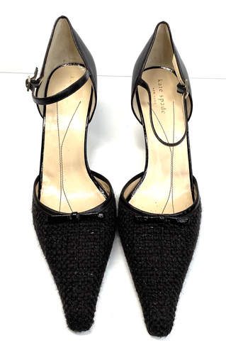 Zapato de salón Kate Spade para mujer aspecto de tweed punta puntiaguda tacón de gatito EE. UU. 8 - Imagen 3 de 5