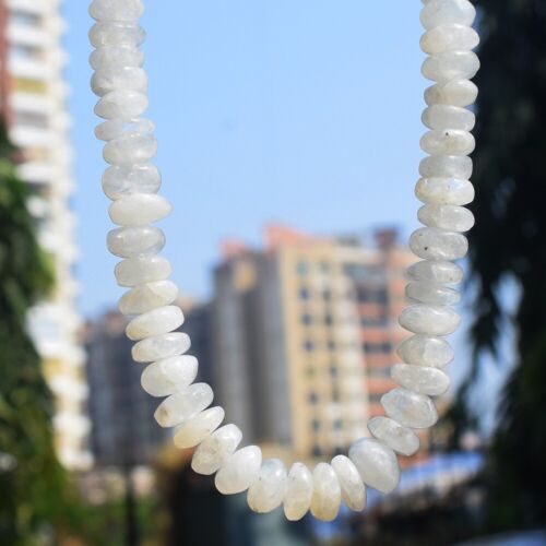 Wonderful Striking Blue Flash Moonstone 399.00 Best Necklace Beaded VK 17 E552 - Picture 2 of 5
