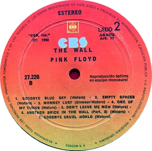 PINK FLOYD - THE WALL - 2 lp's - 1st EDITION - GATEFOLD -  URUGUAY - Picture 7 of 9