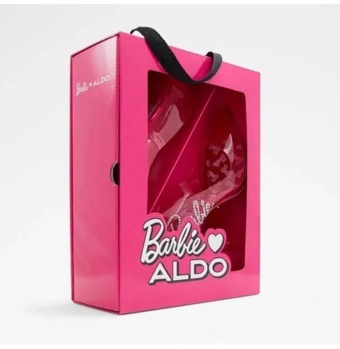 ALDO Barbie Heels 7.5 Pink Clear Stiletto Heel Rhinestones Women NEW IN BOX - Picture 3 of 6