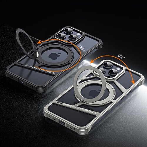 For iPhone 16 Pro Max 15 14 Aluminium Frame Shockproof Stand Phone Case Cover - Picture 2 of 24