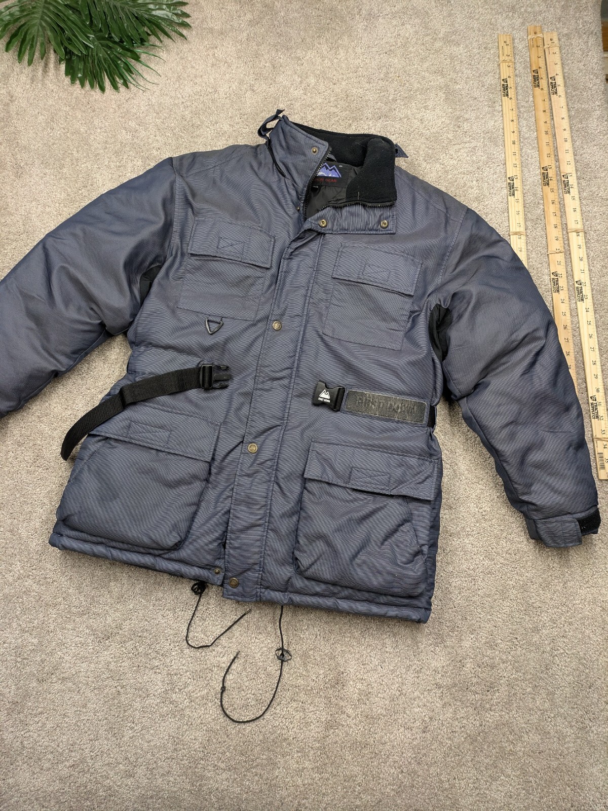 First Down Parka Jacket Mens Medium Gray Goose Do… - image 1