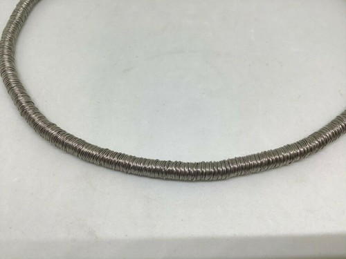 MENS LADIES METAL DESIGNER NECKLACE 17 1/2" TIGHT BUT FLEXIBLE WIRE NICE UNIQUE - Picture 3 of 11