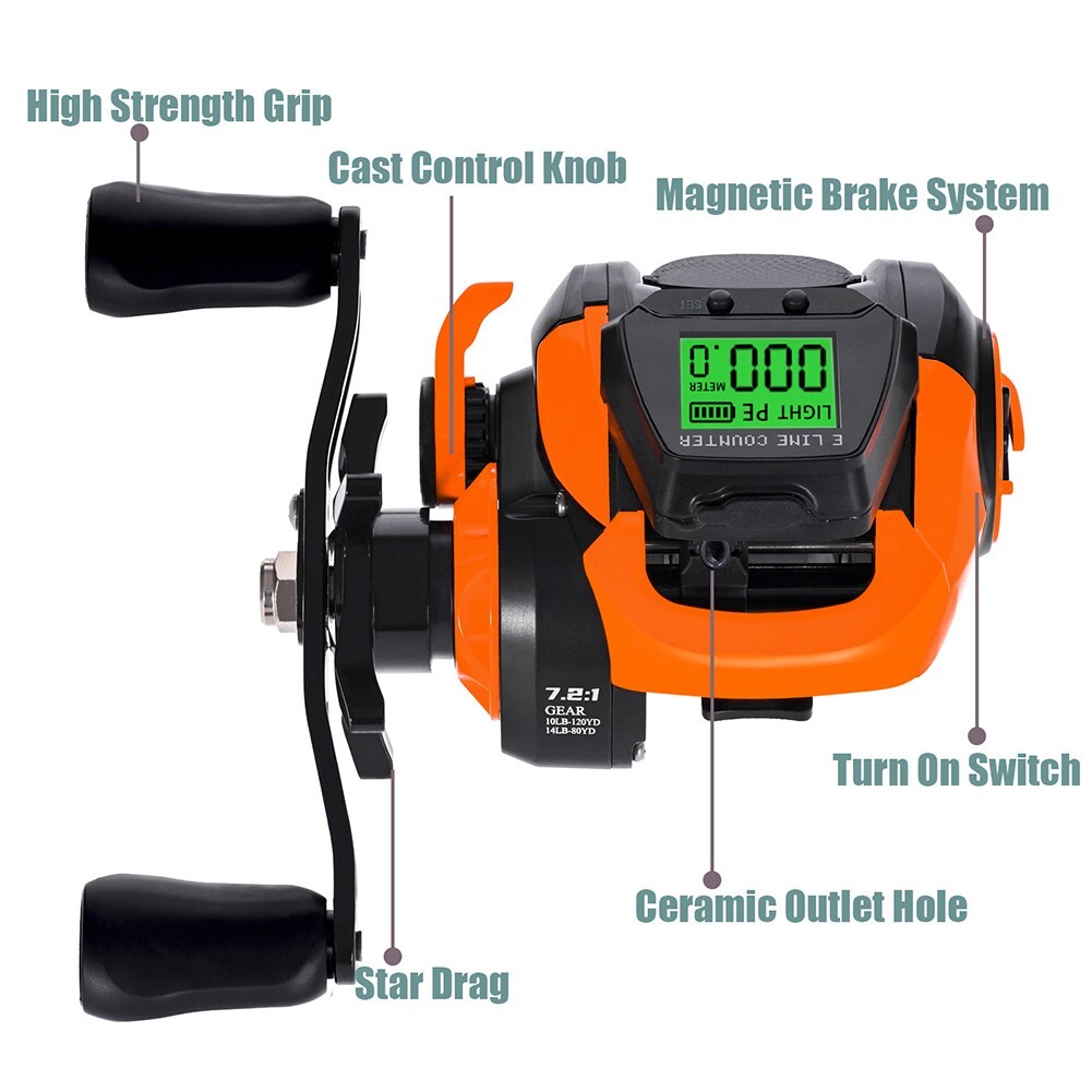 Fishing Reel Reel Digital Fishing Gear Line Counter Rechargeable Battery - Picture 14 of 48