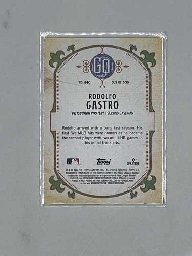2022 Topps Gypsy Queen #240 Rodolfo Castro Rookie Card - Picture 2 of 2