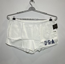 Women's Plus Size USA Graphic Jogger Shorts - White 2X Grayson Threads