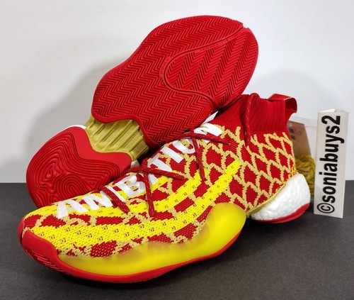Adidas Crazy BYW Pharrell Chinese New Year Basketball Shoes, Red/Yellow, Size 10 - 第 2/12 張圖片