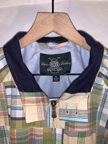 Brooks Brothers Country Club Mens XL Plaid Patchwork Zip Up Golf Jacket - Picture 2 of 4