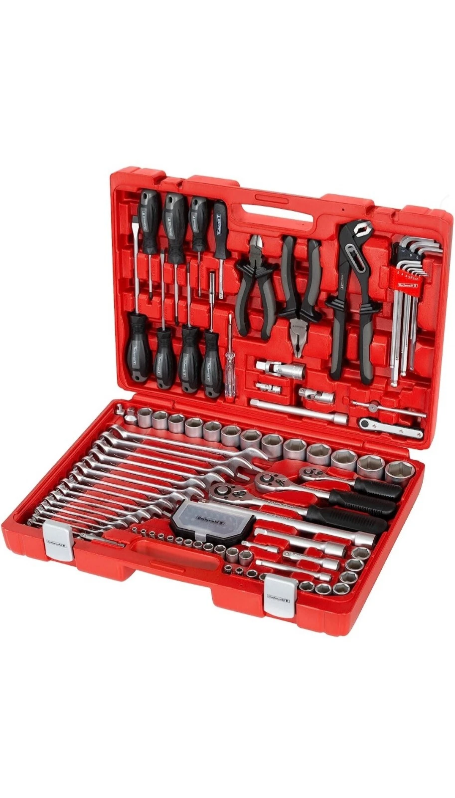 Rothewald Industrie-Werkzeugsatz 122 Teile – Chrom-Vanadium im Koffer