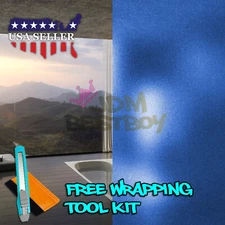 *12"x48" Blue Frosted Film Glass Home Bathroom Window Security Privacy Sticker