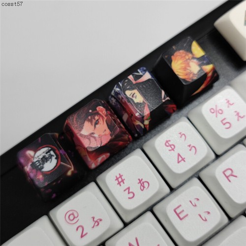 Anime Demon Slayer R4 OEM PBT keycap 4 pièces pour clavier mécanique interrupteur cerise - Photo 9/12