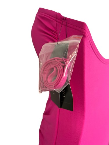 Carmen Marc Valvo Knot-Front Bandeau Azalea One-Piece Swimsuit Size-10 MSRP$138 - Picture 7 of 11