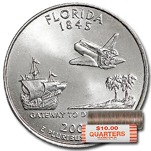 2004-P Florida Statehood Quarter 40-Coin Roll BU - Imagen 1 de 2