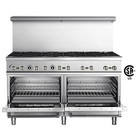 Wilprep 60" Liquid Propane Gas Range w Dual Oven 366000 Btu Capacity 10 Burners