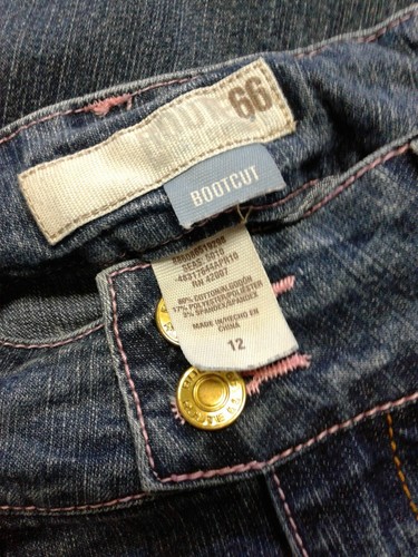 Route 66 Girls Jeans Junior Denim Boot Cut Adjustable Waist Size 12 - Picture 5 of 5