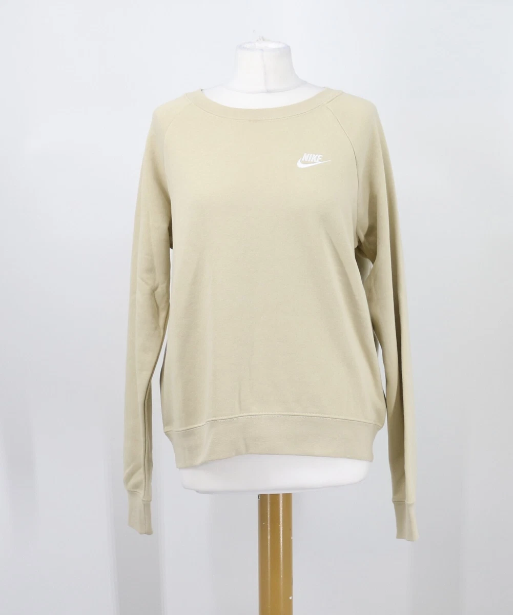 NIKE NN ESSENTIALS F LC CREW WOMENS SWEATSHIRT UK M BEIGE RRP 40 VI