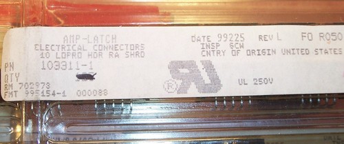 QTY (30) 10 POSITION R/A LOW PROFILE SHROUDED MALE HEADERS 2.54mm 103311-1 AMP - Picture 2 of 3