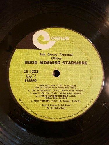 1969 LP Vinyl Album Oliver “Good Morning Starshine”, Stereo CR-1333, Crewe - Picture 6 of 7