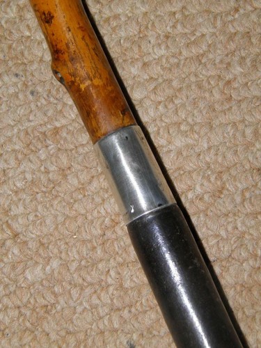Victorian Holly Driving Whip W/ Pigskin Handle & Hallmarked Silver 1899-R Wallis - Picture 9 of 12