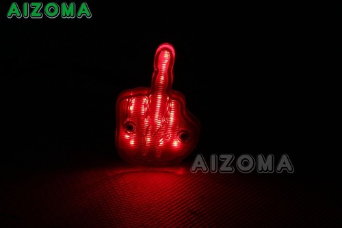 For Harley Choppers Custom Middle Finger Red LED Taillight Rear Brake Light Lamp - Picture 10 of 12