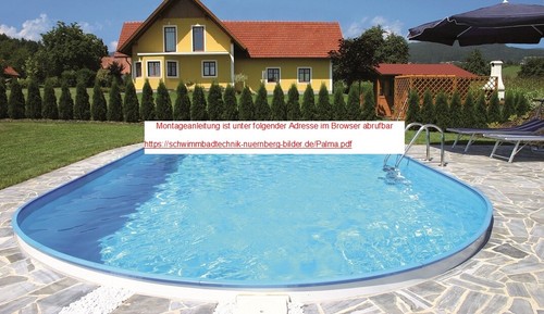 Pool 6,23 x 3,6 x 1,2m Oval mit 0,6mm Folie Stahlwand Schwimmbecken - Bild 7 von 7