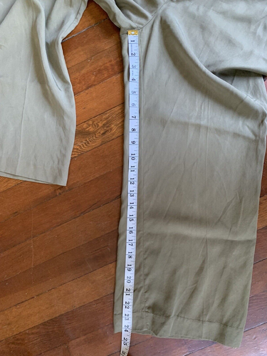 NY&CO Wide Leg Cropped Pants 10 NEW 7th Ave Design Studio Olive Green Vacation - Picture 11 of 14