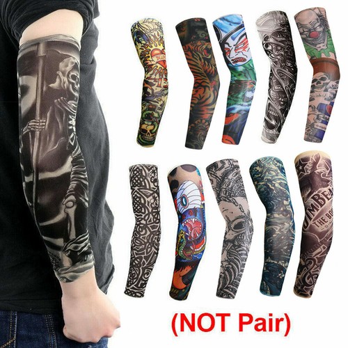10PCS Tattoo Cooling Arm Sleeves Cover Basketball Golf Sport UV Sun Protection - Picture 10 of 12