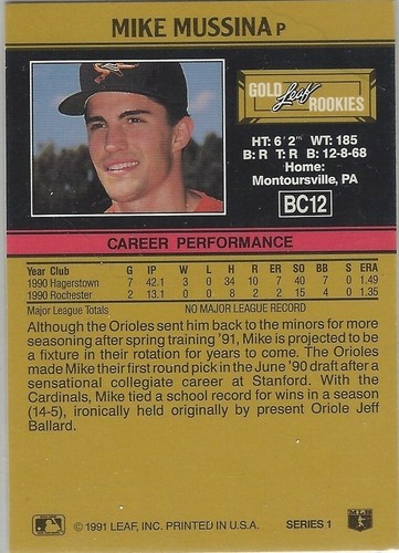 Mike Mussina  Baltimore Orioles HOF Rookie Cards Buy 1-Get 1 FREE - Picture 10 of 16