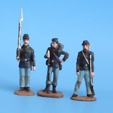 CORD-259 - Union Infantry 3 Figures - ACW - Unknown Manufacturer - 54mm Metal