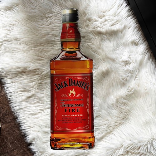Letrero de 30" Jack Daniels Tennessee Fire Whiskey grande premium grapadora de metal de hojalata - Imagen 9 de 10